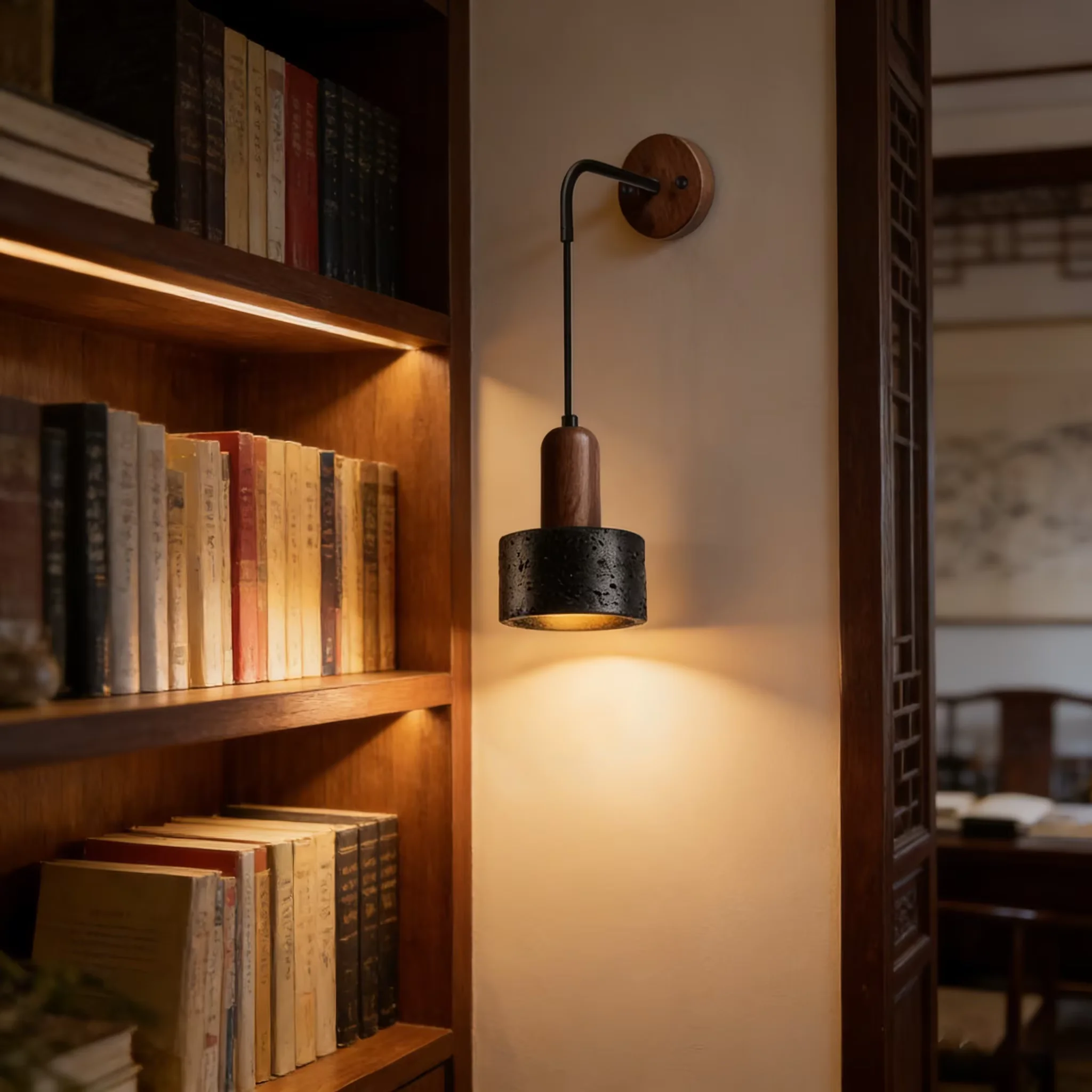 Obrázek 6: Přírodní žlutý mramor LED e27wall lampa, japonský wabi sabi teplý lehký, u postele dekorace pro domácí pobýt studovat restaurace