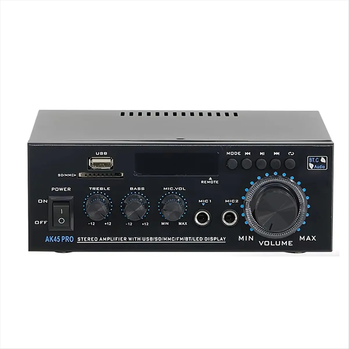 SCLS AK45ProDigital Amplifier Channel 2.0Audio HomeTheater Amplifier BluetoothStereo Hifi Sound Amplifier for Car Karaoke(EU)