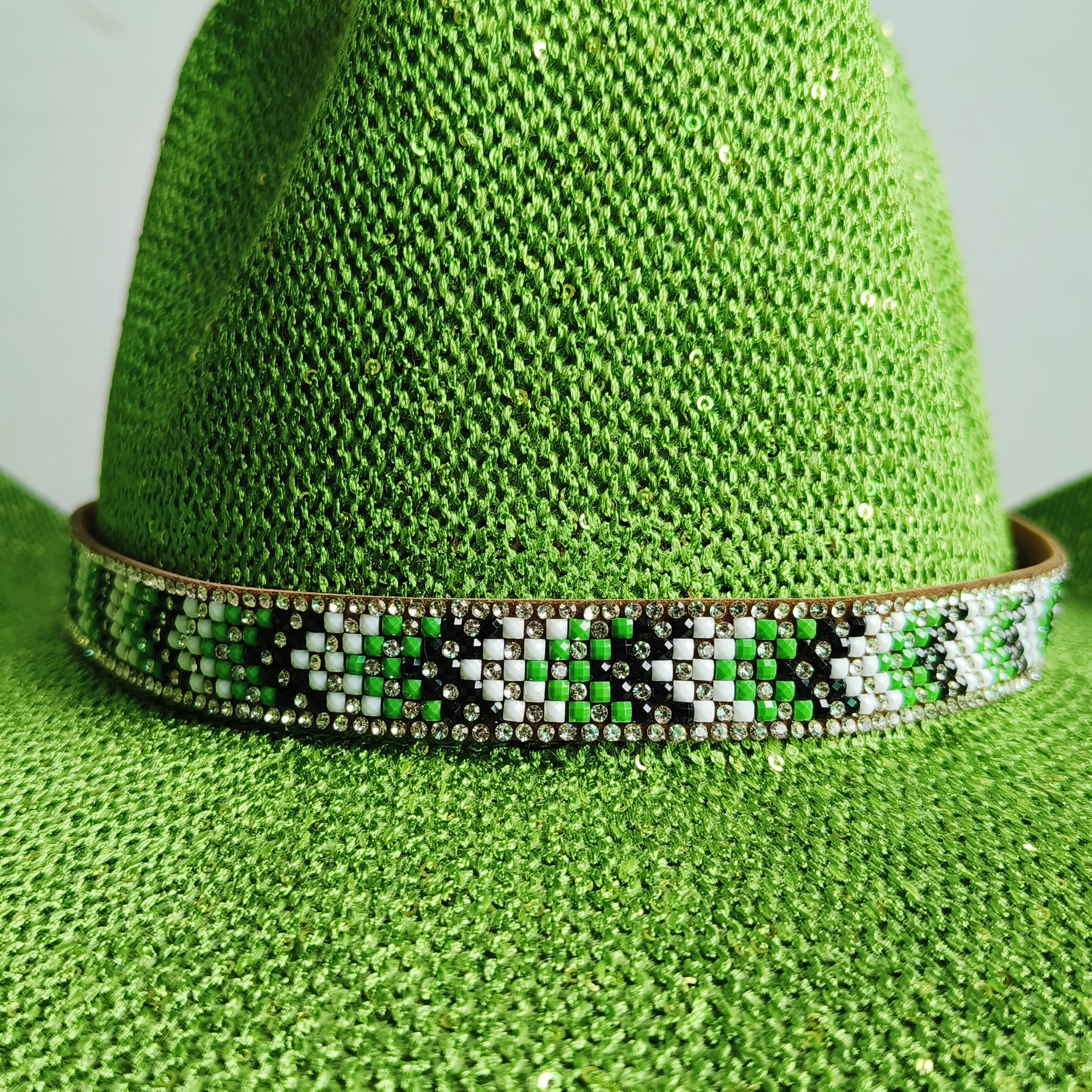 Hat accessories shining rhinestone chain for hat band fedora hat decoration straw hat band Bohemia hat accessory  wholesale
