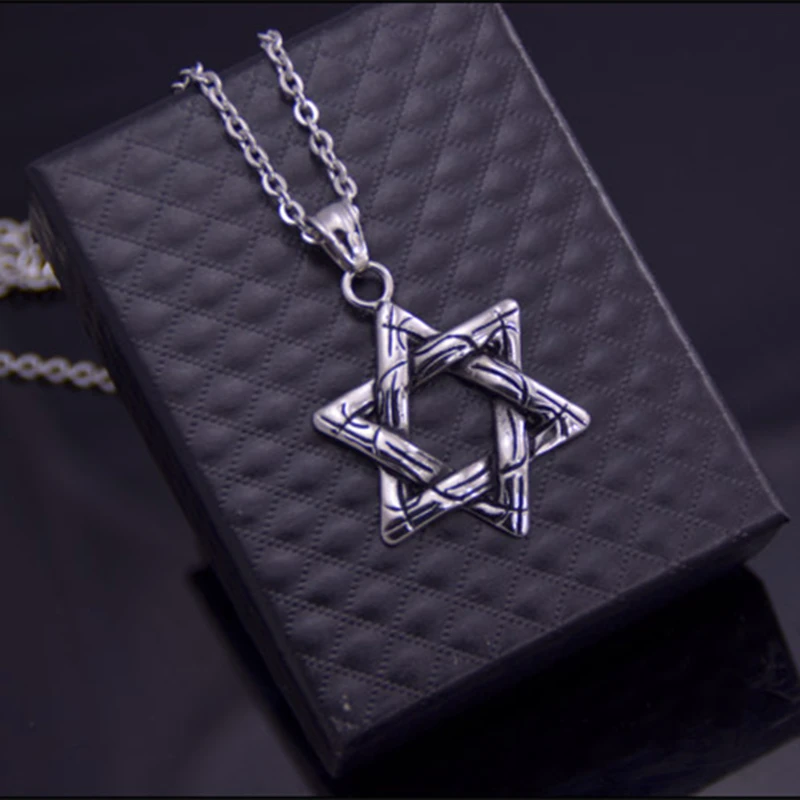 Punk Hexagram Necklaces Personality Lucky Six Star Necklaces Party Gift Couple Pendant Necklaces Jewelry Accessories