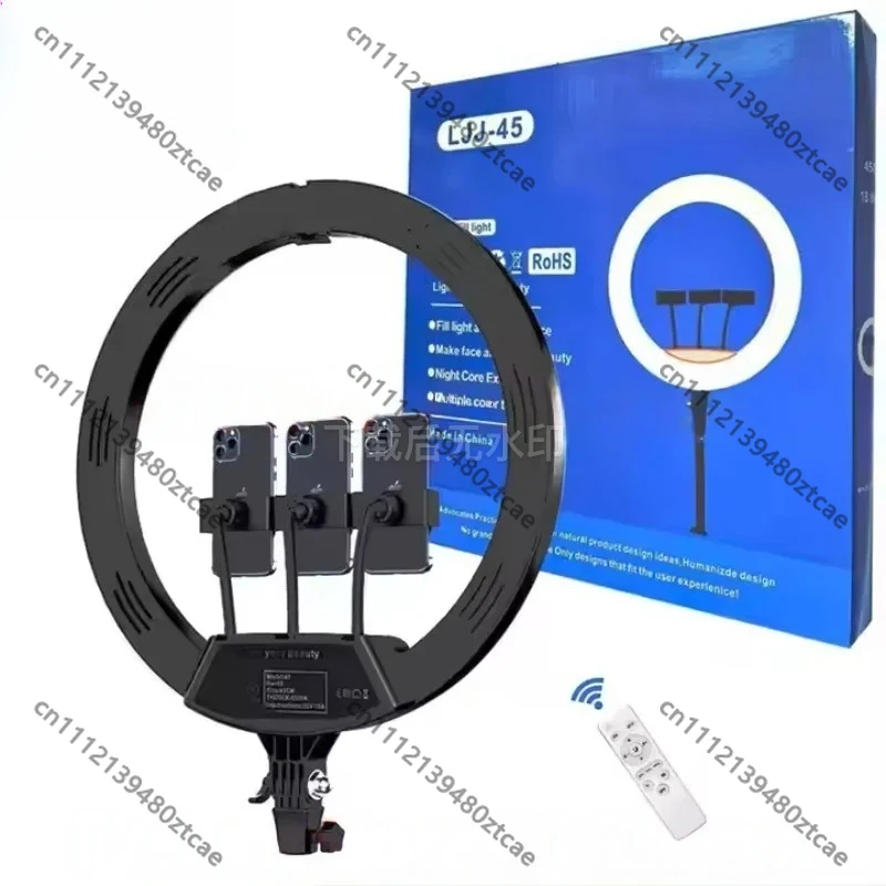 18 Inch Ring Fill Light Tripod Remote Adjustable Color Temperature Portable Phone Live Streaming Selfie Photography Lighting Kit