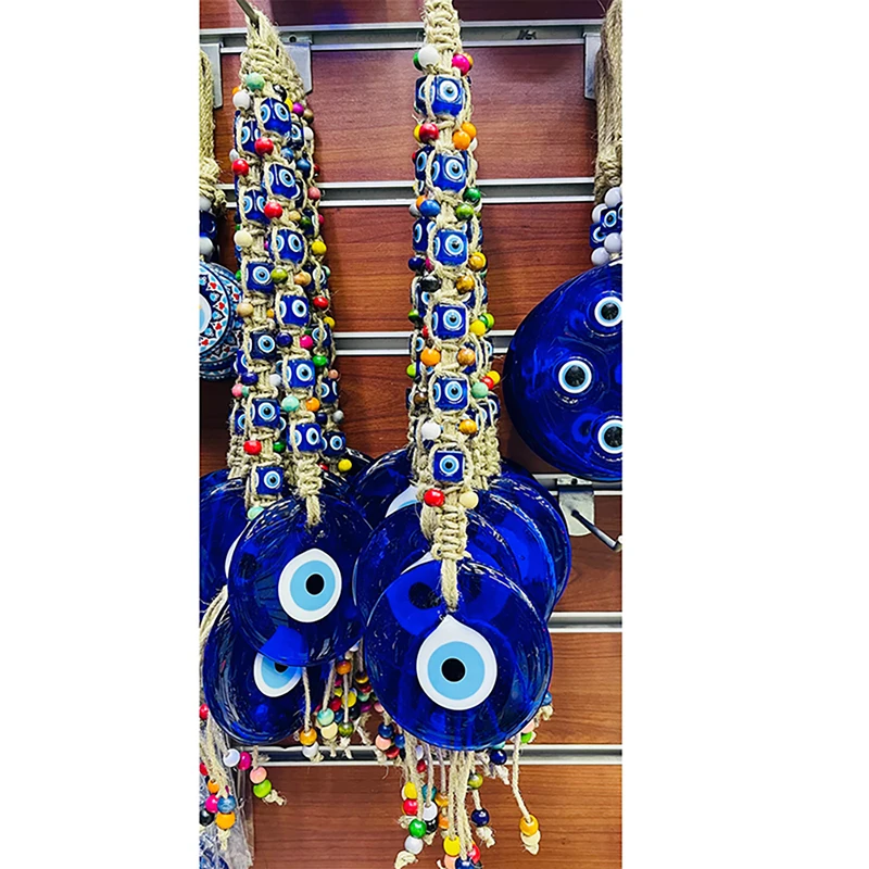 Lucky Eye Glass Blue Turkish Evil Eye ciondolo Multi Color Bead Handmade Wall Hanging Decoration for Home Living Room Car Gift