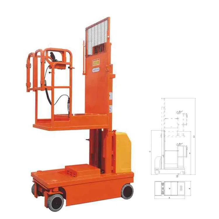 Cheap Price Full -Electric Aerial Order Picker 300KG Lifter 2.7M 3.3M 4.0M 4.5M Order Picker For Sale