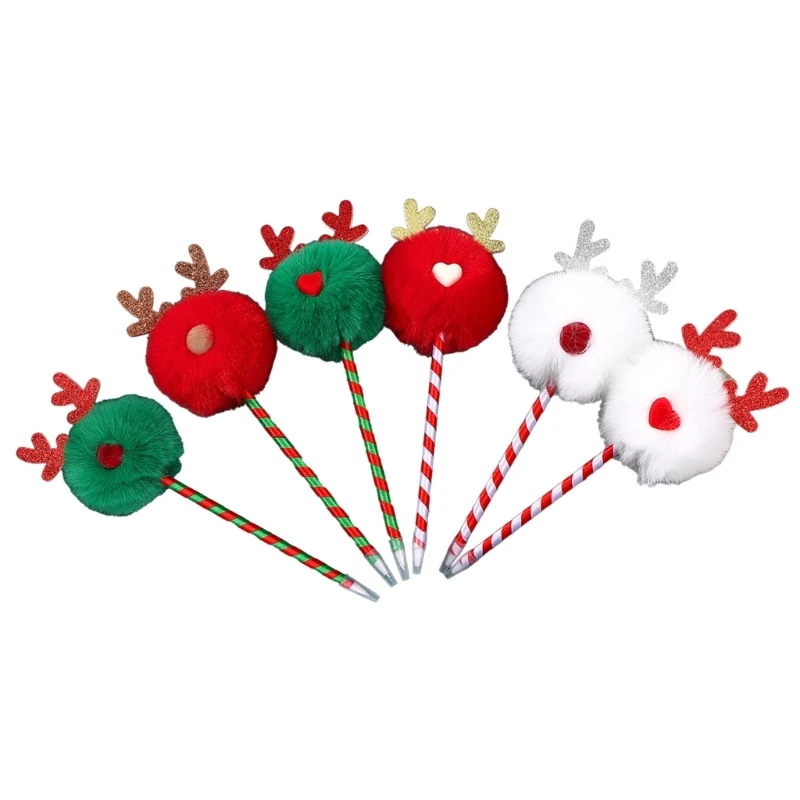 

2025 New 6Pcs Cartoon Christmas Tree Christmas Clause Ballpoint Pen for Stocking Fillers, Christmas Decoration
