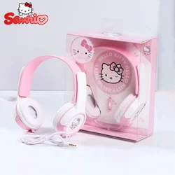 Przewodowy zestaw słuchawkowy Sanrio Hello Kitty Anime 3.5MM Surround Sound HD Mic do PS4 PS5 XBox Android Telefony PC Laptop Gamer Słuchawki