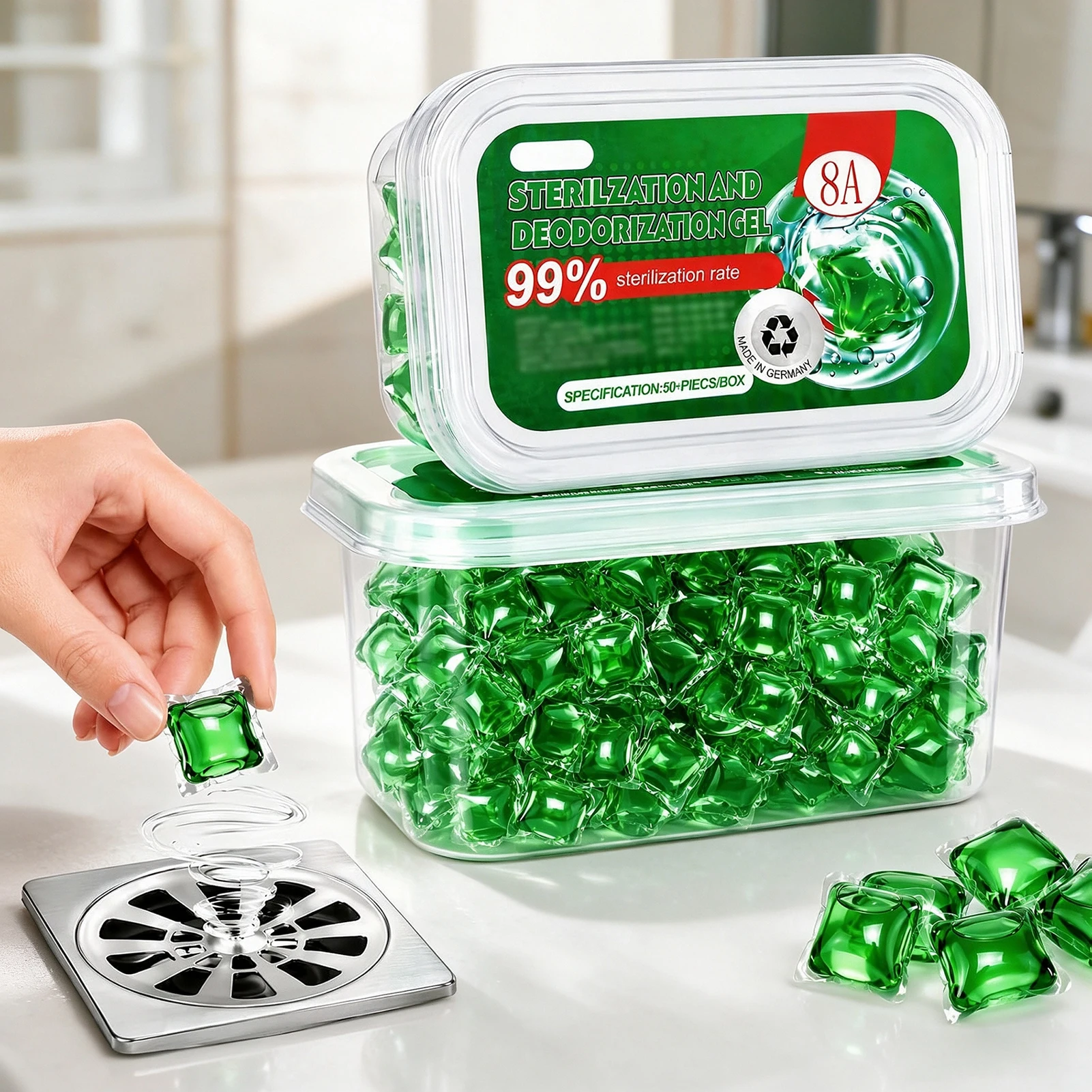 Drain Odor Removal Beads,Bathroom Sink Drain Cleaner Granules Long-Lasting Fresh-Fragrance Bead,Pipe Odor-Neutralizer For Home﻿﻿