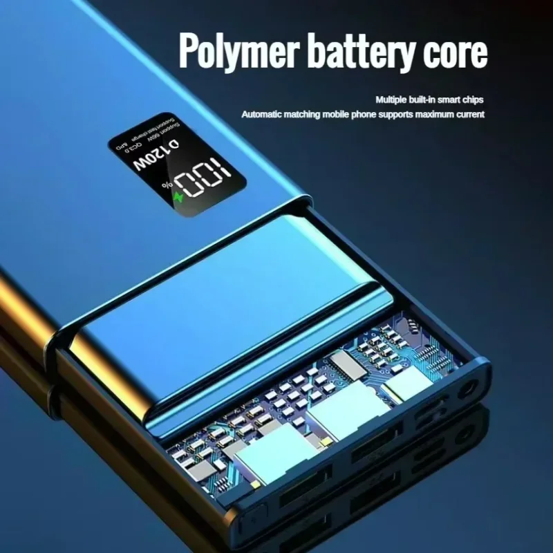 باور بانك لينوفو 200000 مللي أمبير في الساعة بقدرة 120 وات، شحن سريع للغاية، بطارية خارجية محمولة، باور بانك متنقل لهاتف آيفون