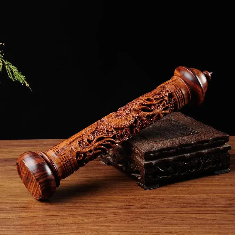 Ebony Wood Dragon Sculpture Stick Incense Pomades Joss Sticks Holder Handmade Censer Aromatherapy Furnace