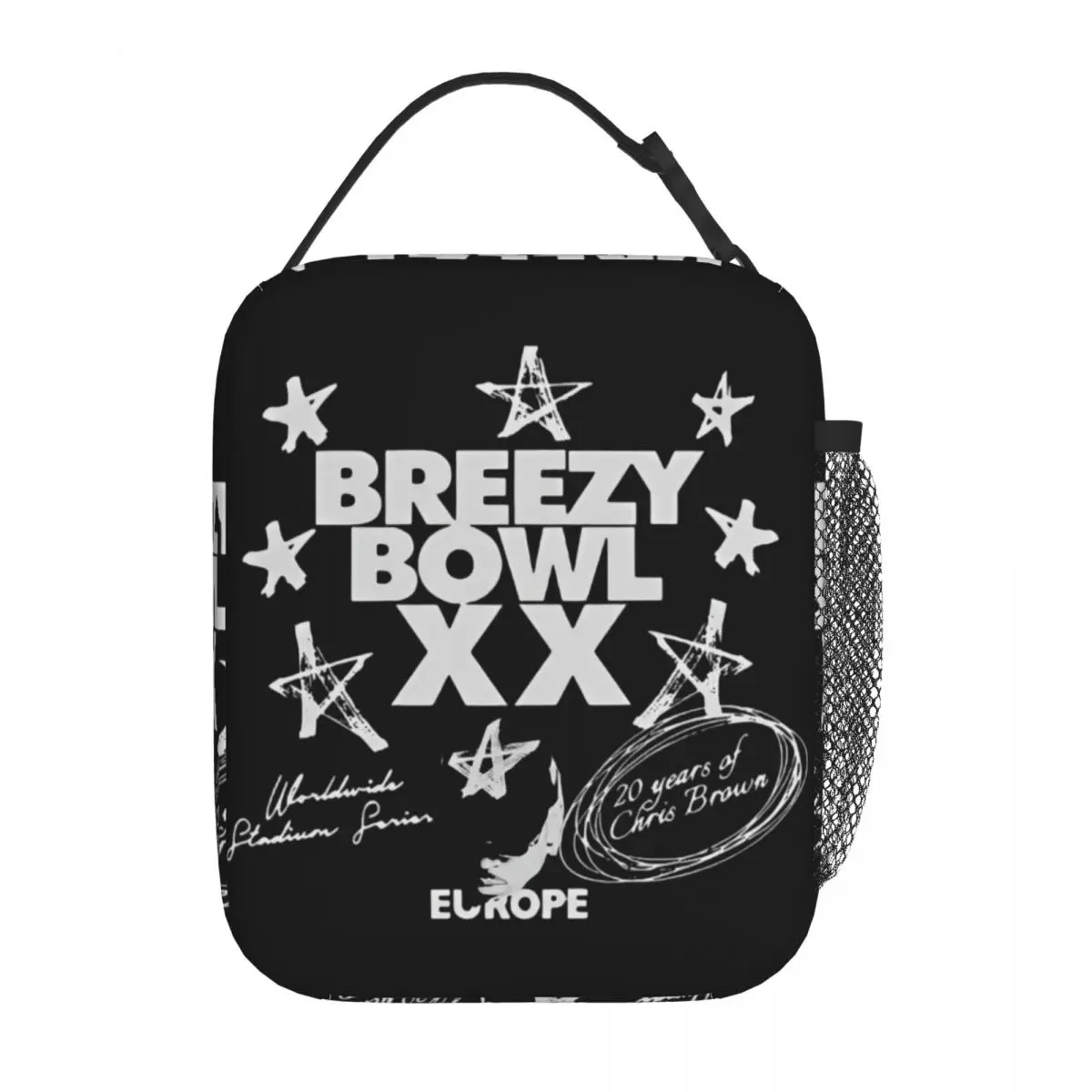 

Крис Браун Breezy Bowl XX Tour Термоизолированные сумки для обеда Многоразовые контейнеры для еды Мужчины Женщины Холодильник Термальные ланч-боксы