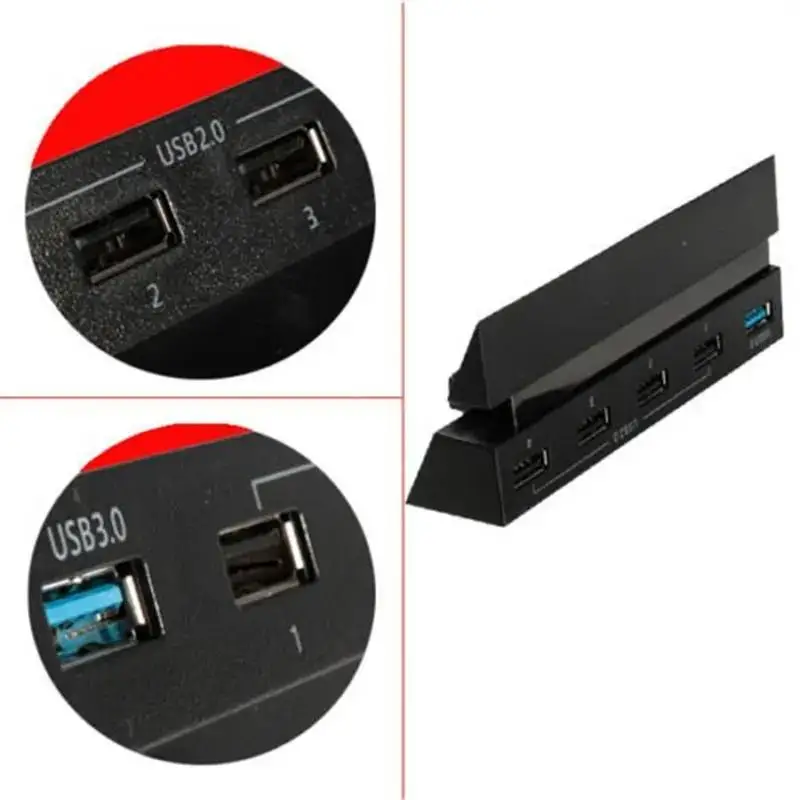 Airies USB 3.0 & 2.0 pour contrôleur PS4, adaptateur d'extension pour PlayStation 4 5, hub de port USB pour accessoires PS4