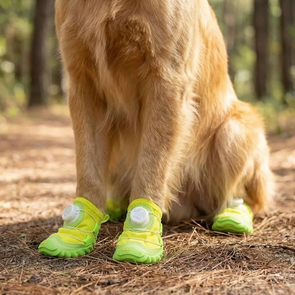

4PCS Wear-resistant Adjustable Pet Waterproof Shoes Anti-Slip Comfortable Dog Sneakers Breathable Pet Mesh Boots Rainy Days