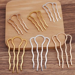 5pcs DIY Alloy Hair Comb Hairpin Hair Sticks Pins Base Bridal Headwear for Women Wedding Hair Jewelry Making Accessories