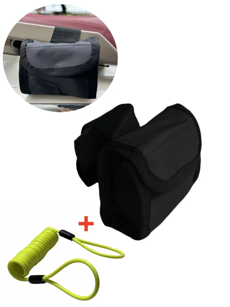 AliExpress NONE Motorcycle alarm lock Oxford bag for scooters Bike change key bag Mountain bike Black lock bag removable +1.5m Reminder rope