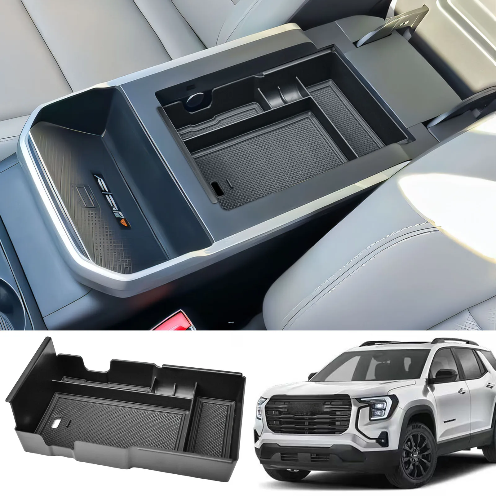 

Center Console Organizer for GMC Terrain 2025-2026 Armrest Storage Box Tray Interior Secondary Coin Phone Holder Car Accessories