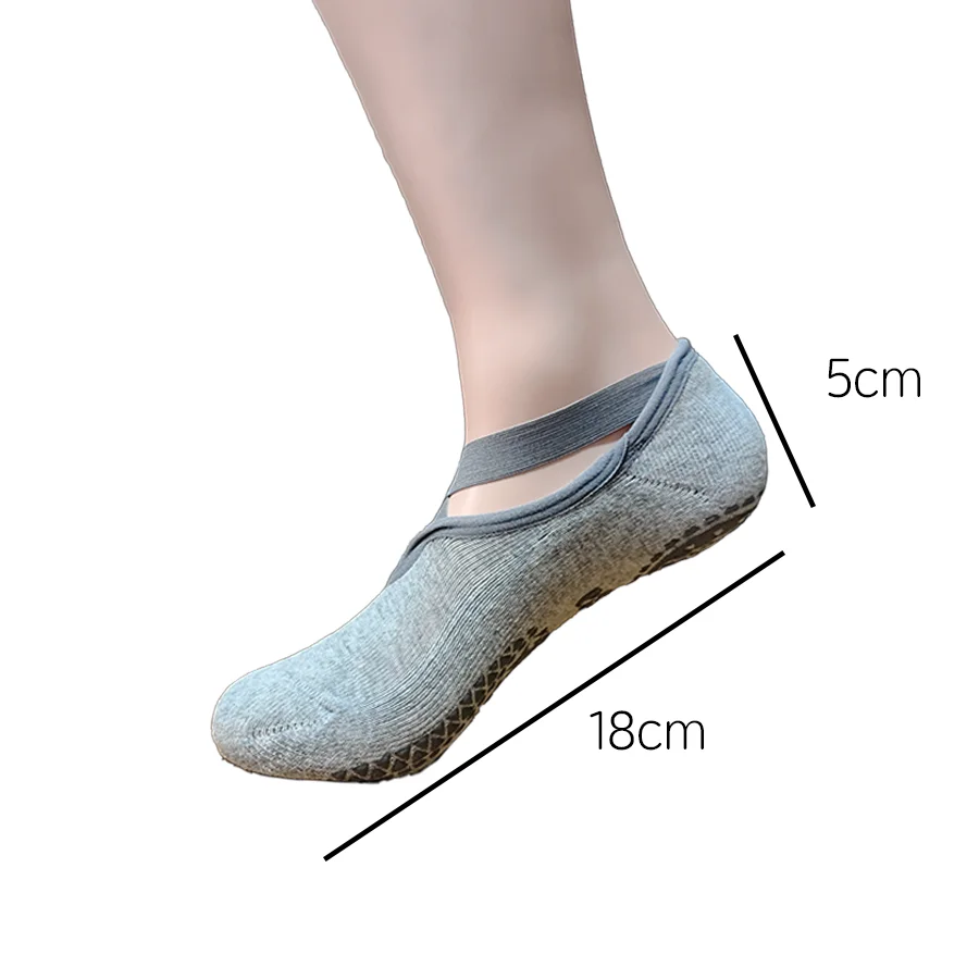 4 pairs women's yoga socks, skipping rope sports socks, Pilates indoor anti slip floor socks image 6