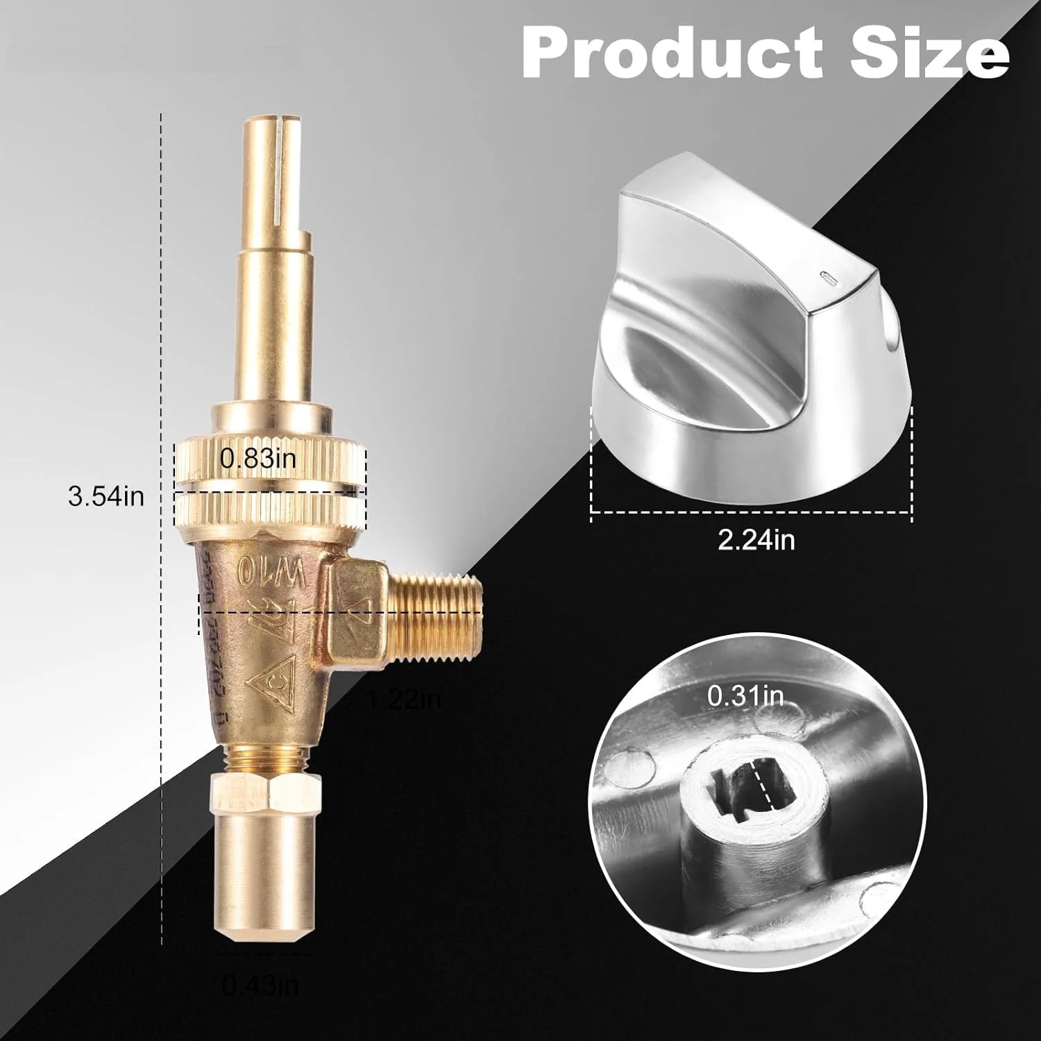 2pcs/1kit Brass Gas Control Valve 0.047\