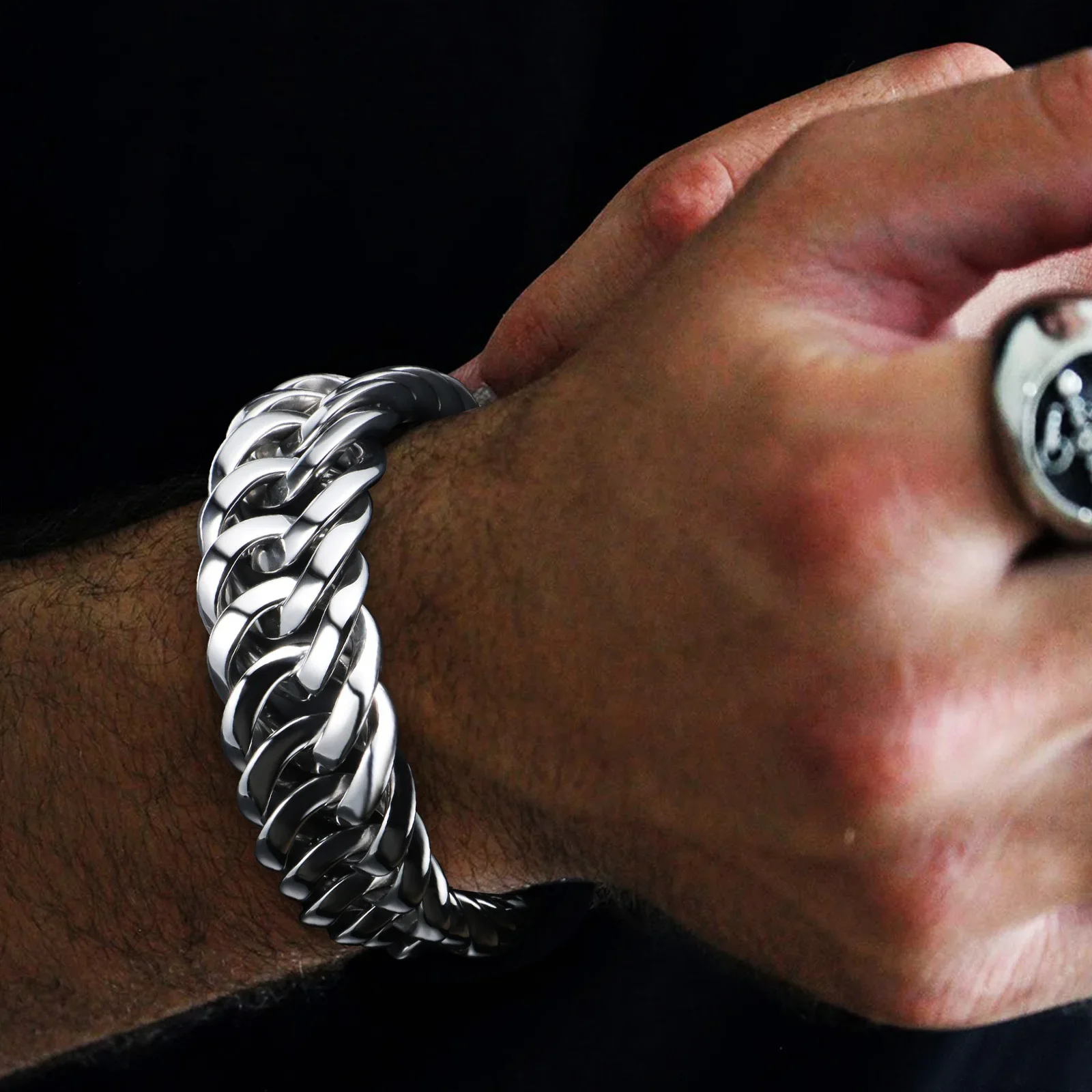 

Bisuteria 2025 Tendencia Gothic Jewelry Acero Inoxidable 316L Cadena De Mano, Accesorio Masculino,fathers Day Gifts
