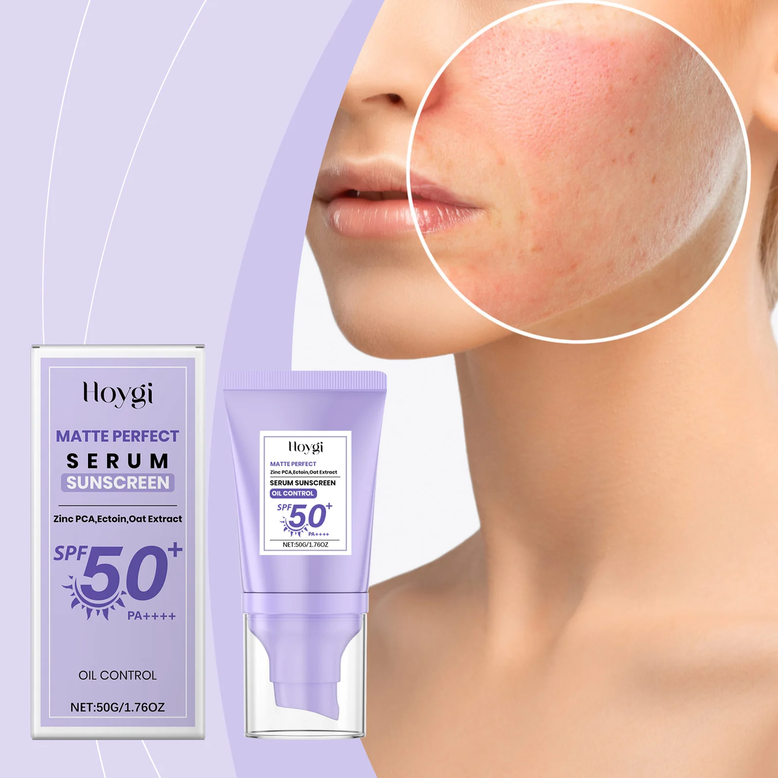 Солнцезащитный крем SPF 50+ — безмасляная цинковая формула PCA и Ectoin, защита широкого спектра с овсяным экстрактом, нежирный солнцезащитный крем для лица