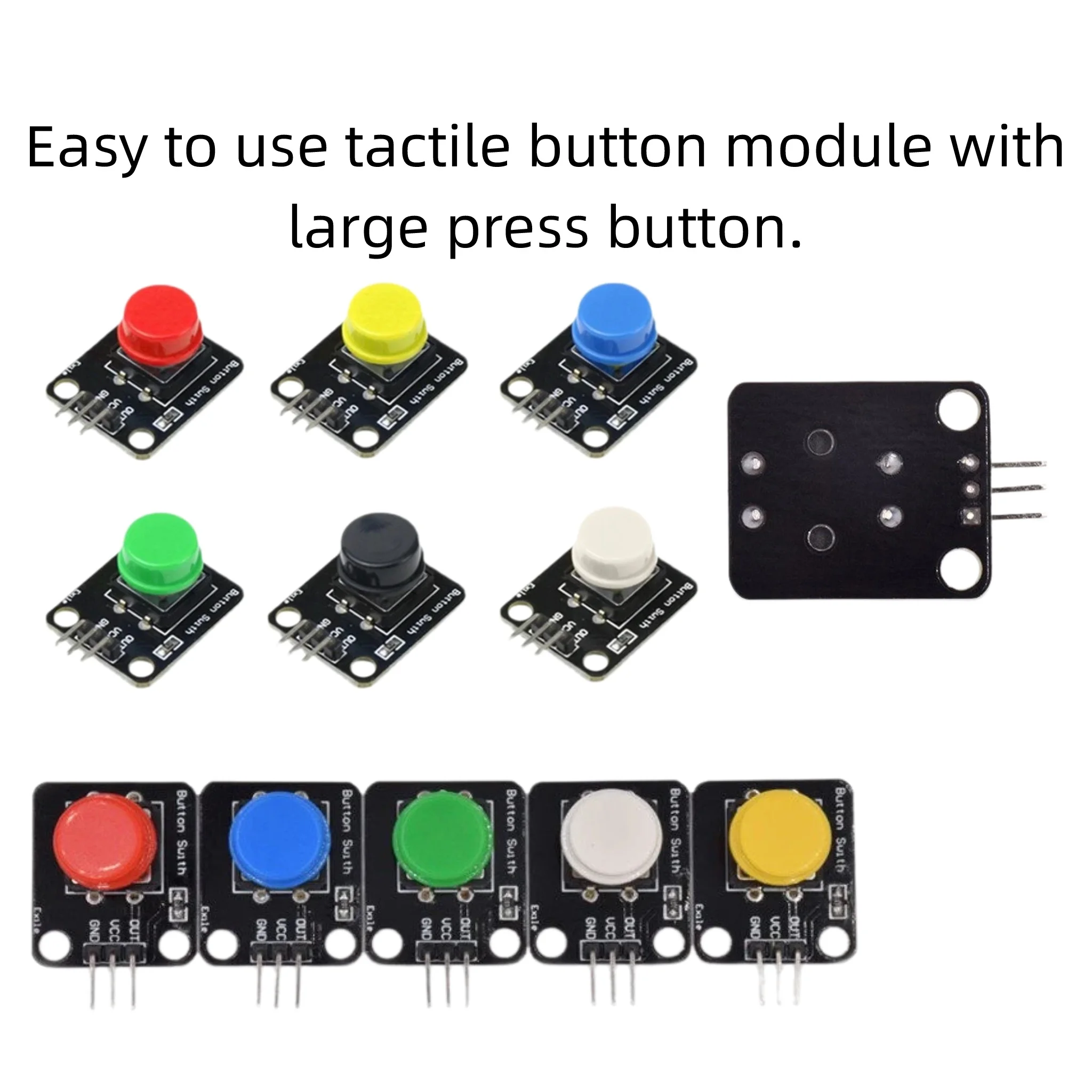 Tactile Button Module, Large Tactile Micro Switch Button, Electronic Building Block for Arduino DIY Project