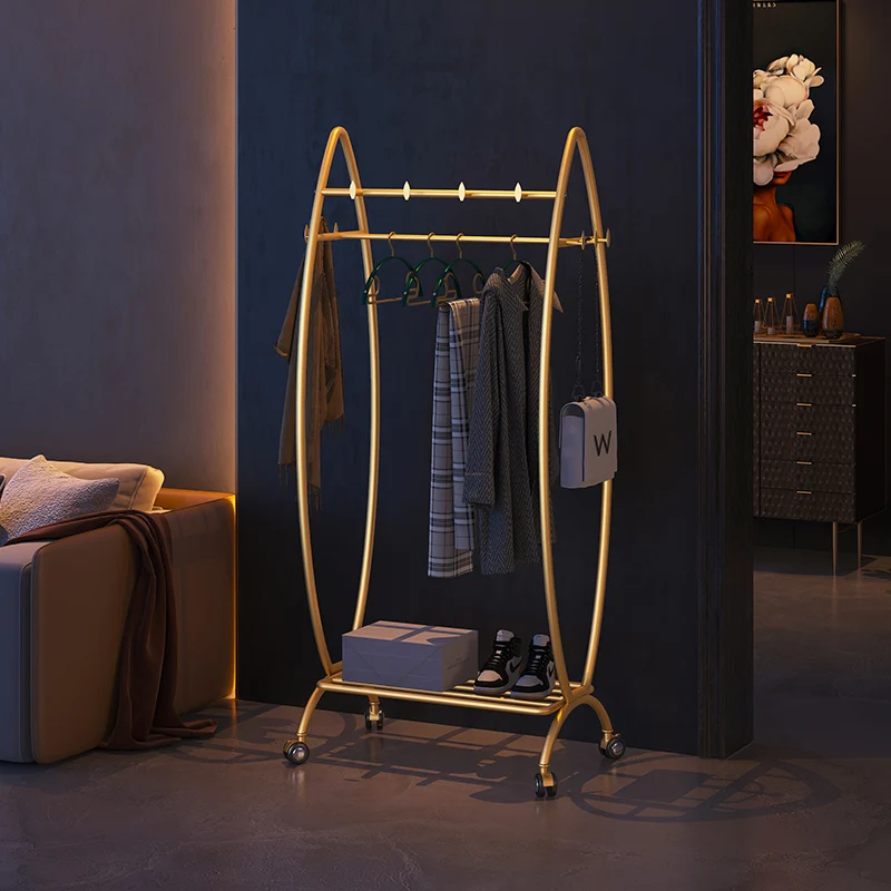 رفوف ملابس Glod منخفضة المستوى أرفف تجفيف رف ملابس قائم حديث تصميم شقق أثاث غرفة Perchero De Ropa #2