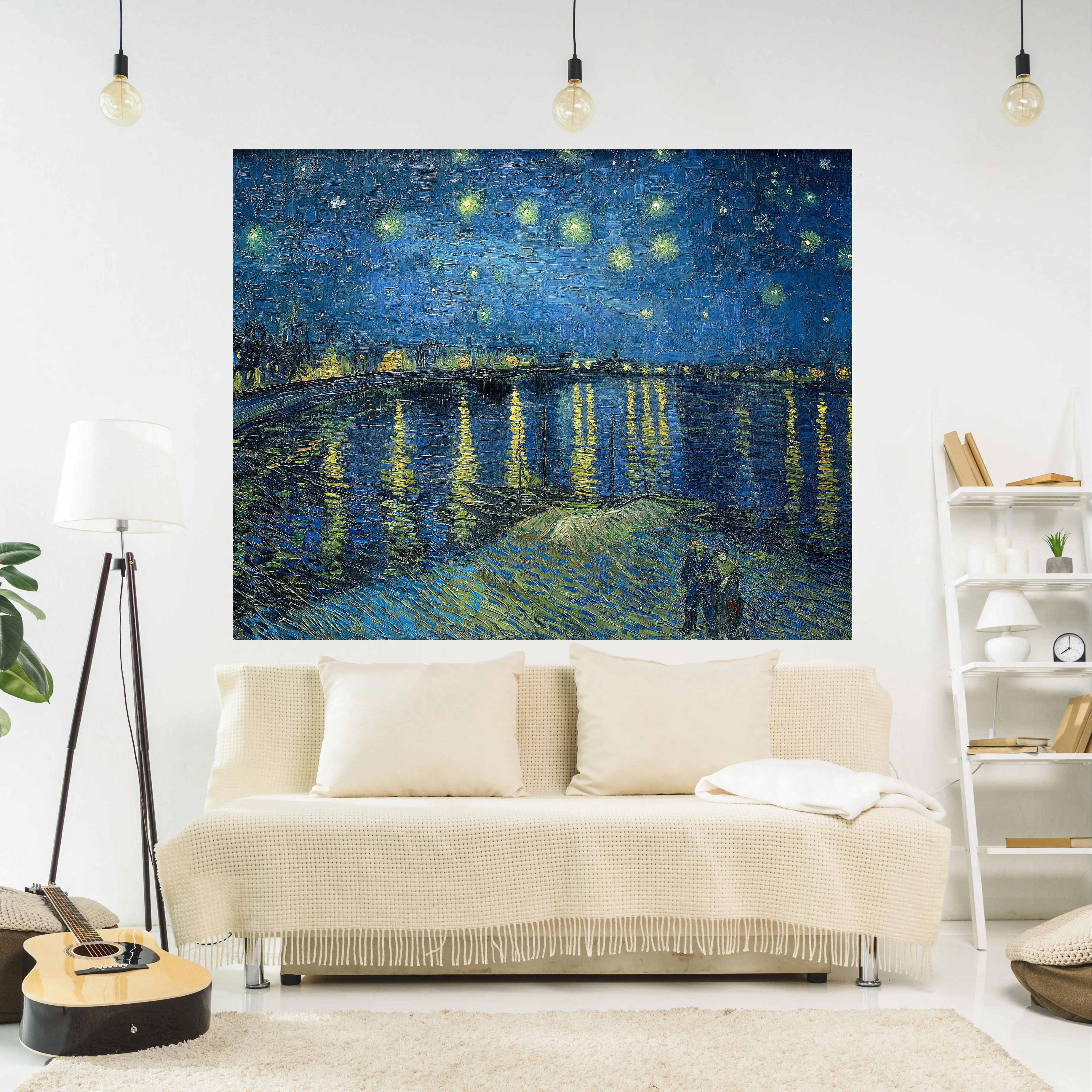 QdDeco Starry Night Van Gogh Tapestry Art Decor Classic Oil Painting Wall Hanging Carpet Modern Living Room Decorations