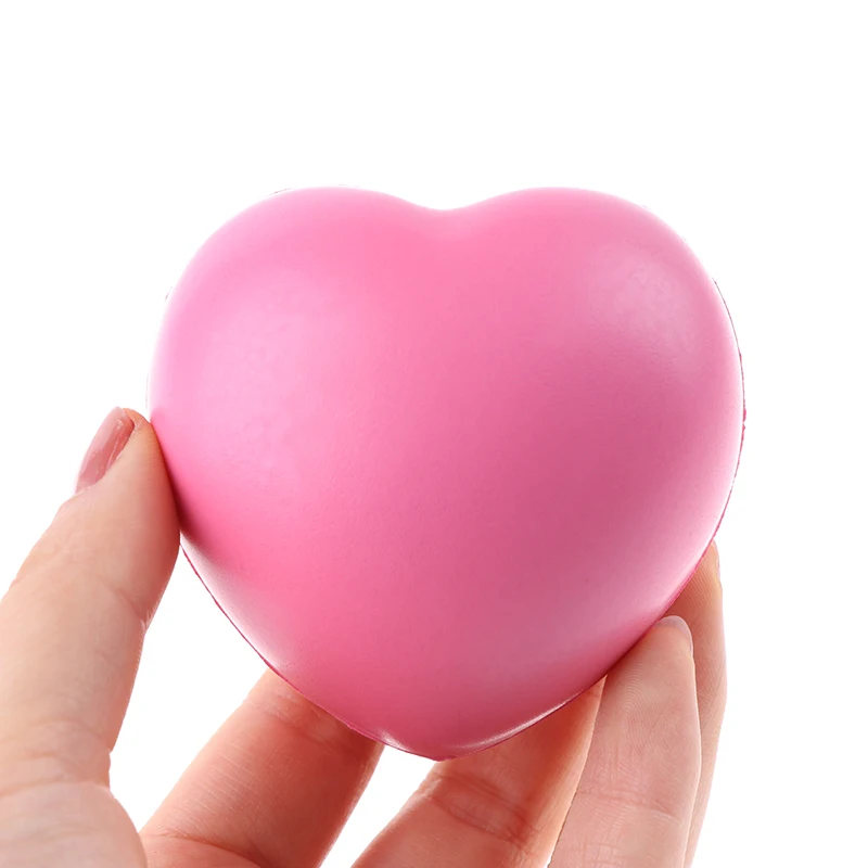 Stress Pressure Relief Relax Novelty Fun Gifts Vent Gag Toy Funny Squeeze Heart Shaped Ball Soft Foam Anti Stress Ball Toys 1Pcs