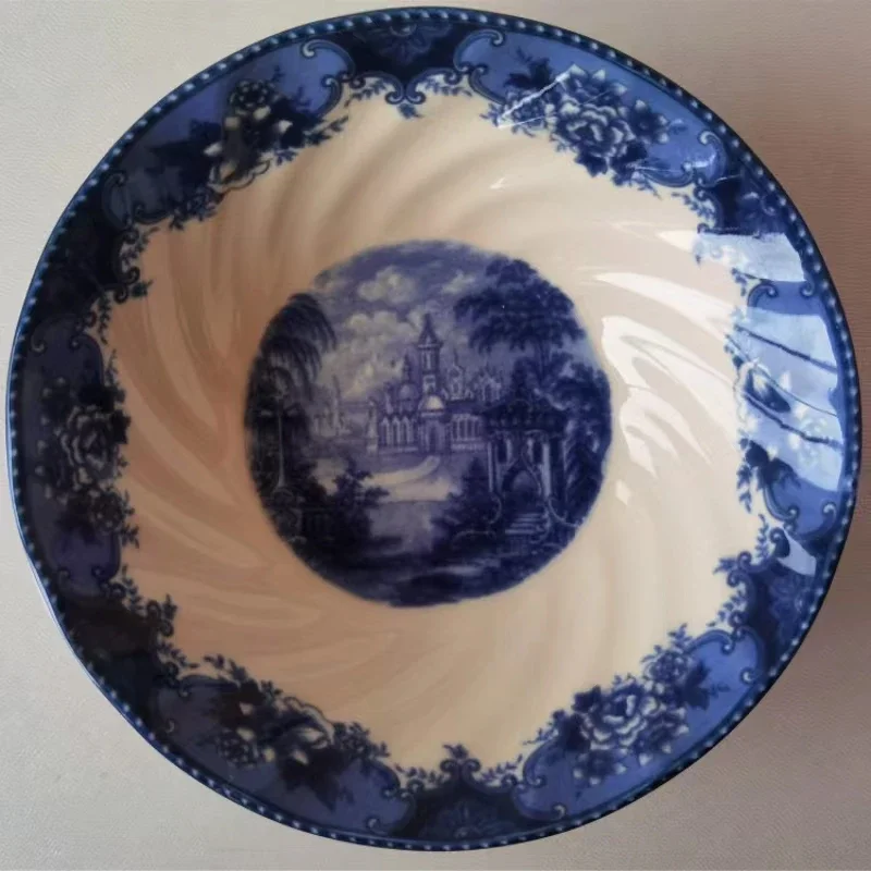 Foreign trade original order blue and white decorative  steak  soup plate coffee cup plate bowl set combination