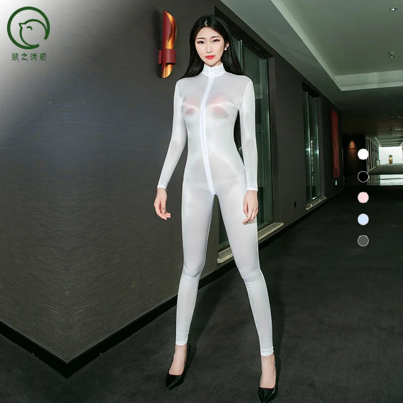 

Fashion Spring Fall Women Sexy Micro Transparent Corset Tight Uniform Jacket Open Crotch Zipper Pants Lady Pole Dance Jumpsuit