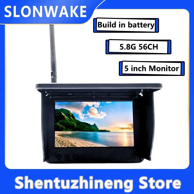 Over 10Km VTX 2W Wireless Microphone Transmitter+Caddx Ratel2 Starlight 1200TVL FPV Camera with 5 inch Monitor For RC view 5