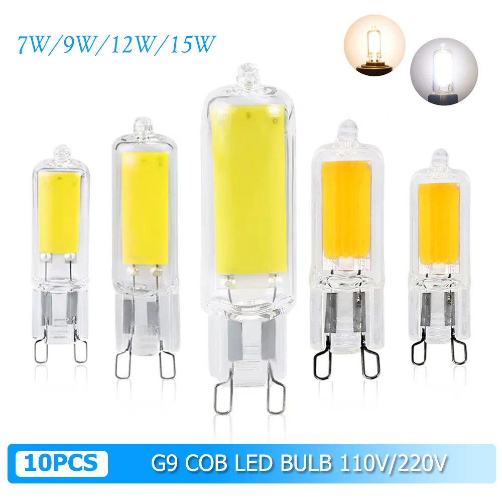 

10X G9 Led Light Bulb Cold White 360 Beam Angle Softwhite 240v 15w Mini Lamp Bulbs Cob Spotlight Chandelier Lighting Glass Lamps