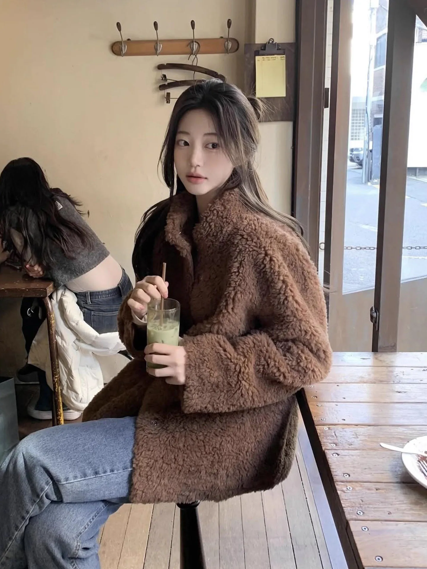 معطف نسائي فضفاض بياقة واقفة من فراء الضأن والرياح الناعمة معطف شتوي جديد مريح من القطن ملابس خارجية طويلة Sve #4