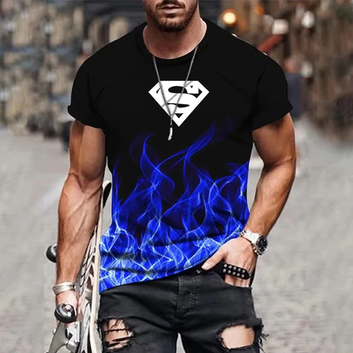 Camiseta de moda para hombre de Marvel, estampado gráfico de héroe clásico, manga corta de verano, multicolor, versátil, agradable para la piel, comodidad