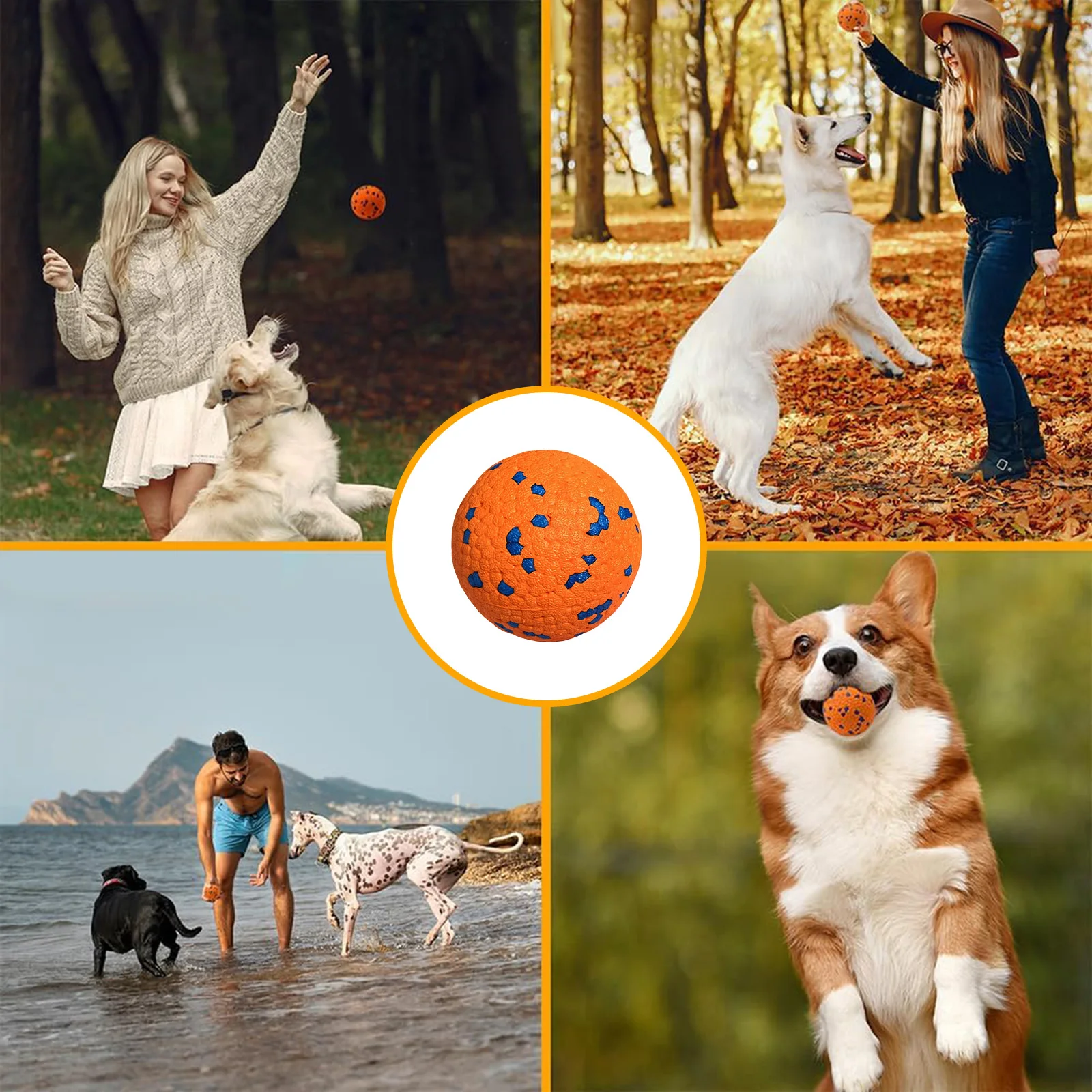 Boules à mâcher pour chiens, jouets durables et interactifs en ETPU, haute résilience, résistantes aux morsures, cadeaux pour chiots, pour chiens qui mâchent beaucoup, entraînement