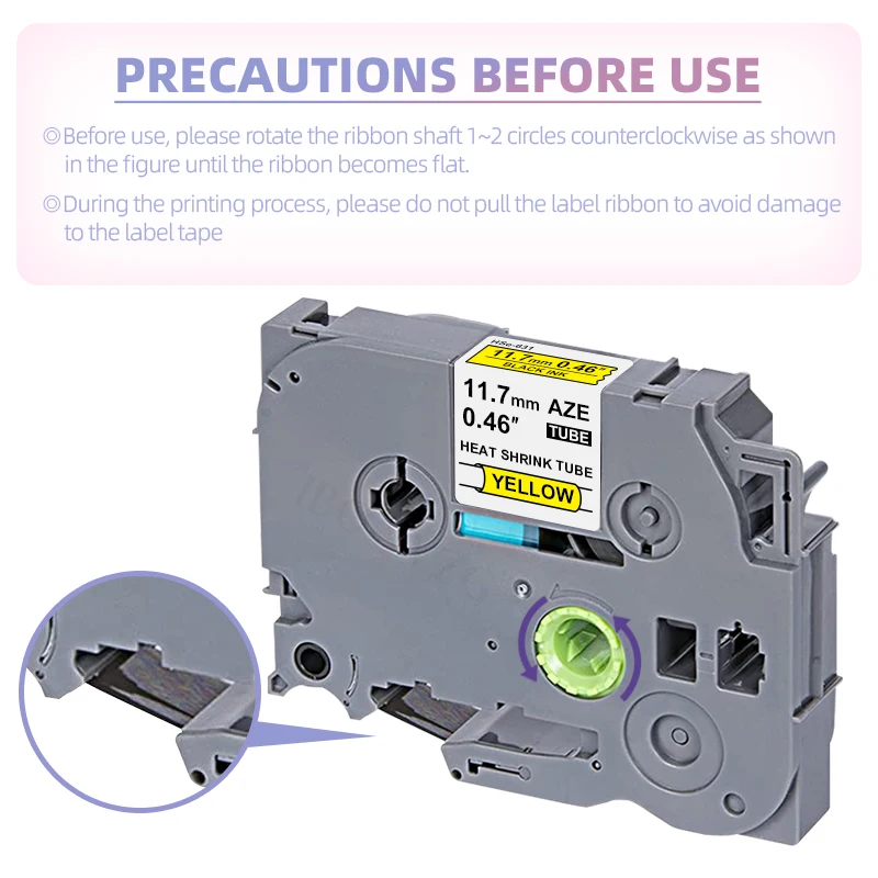 1Pcs Heat Shrink Tube Label Tapes Compatible For Brother Hse-231 Hse-221 211 241 251 hse 611 631 621 For P-Touch Label Printers