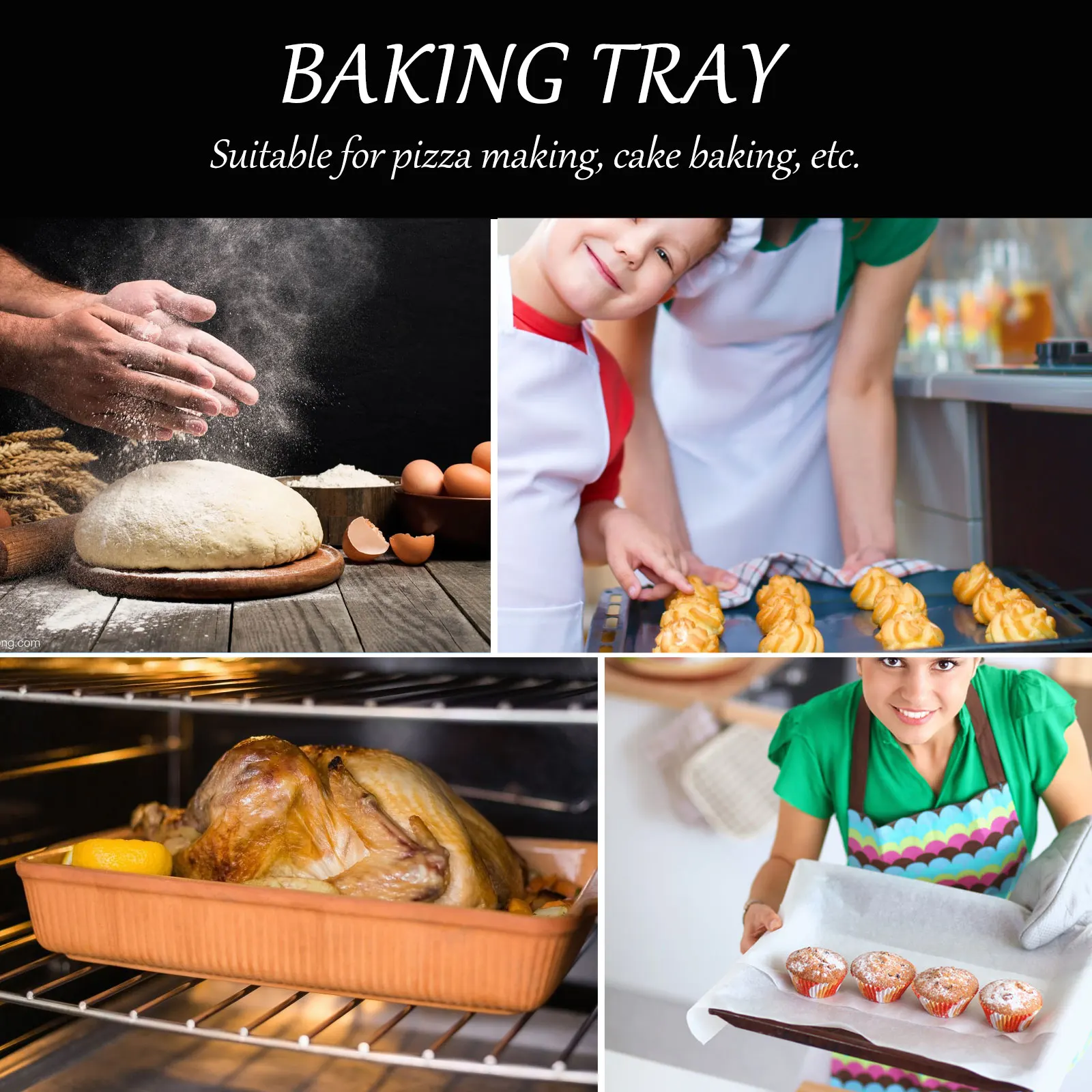 

1pc Baking Plate Bbq Pan Aluminum Alloy Grilling Steaming Tray Rustproof Easy Clean Kitchen Tool Storage Food