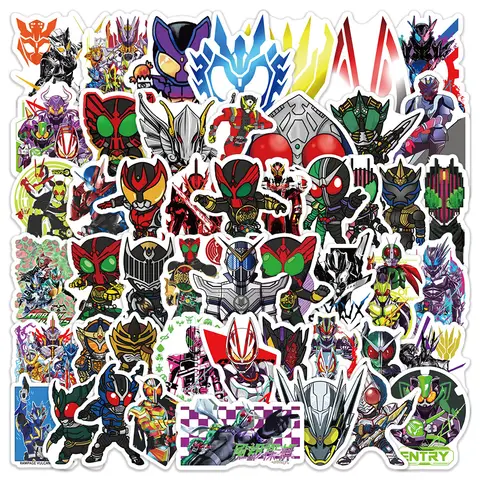 50PCS 새로운 Kamen Rider 스티커 만화 멋진 Doodle 장식 데칼 DIY 오토바이 헬멧 스케이트 보드 기타 스티커 장난감 선물