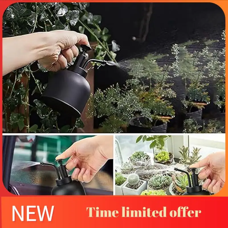 

Stainless Steel Flower Watering Kettle Spray Kettle Retro Spray Kettle Outdoor Indoor Garden Watering Bottle Durable Black
