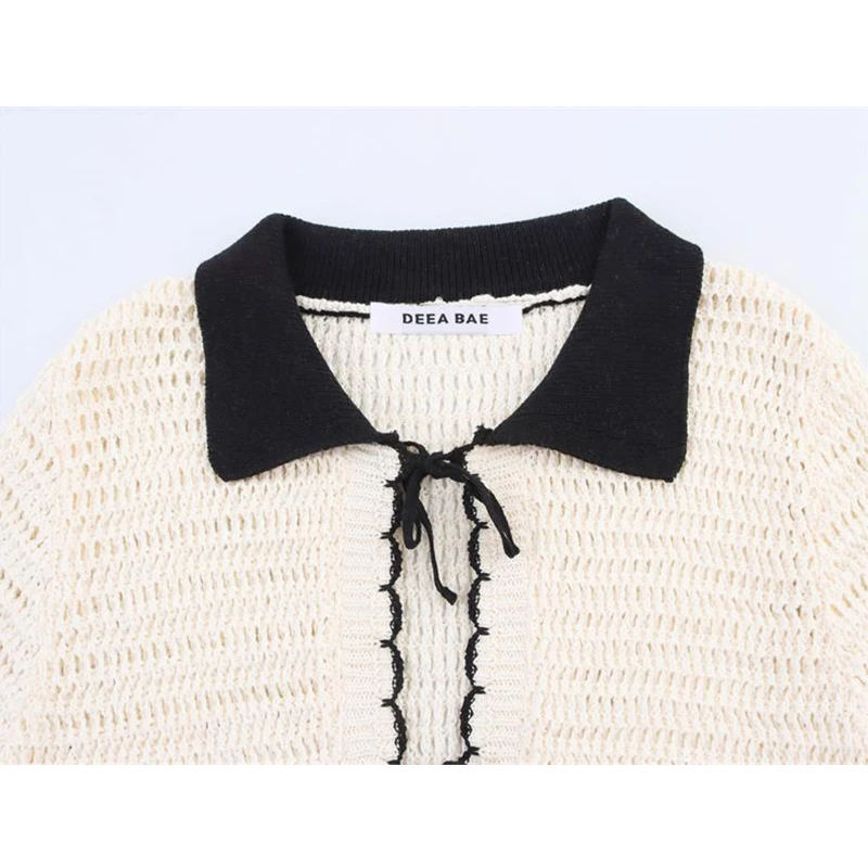 2025 新ポロシャツ女性のニットトップス夏のファッションスリムエレガントなホリデーユーストップス女性のシックなストリートコンフォートトップ