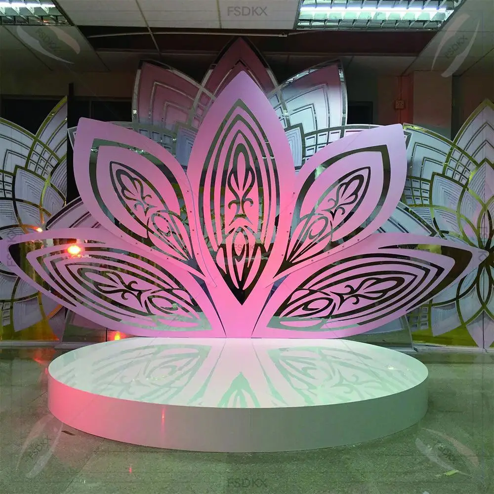 

Customized Wedding Acrylic Backdrop PVC Event Background Wedding Stage Backdrop Modern Flower Backdrop