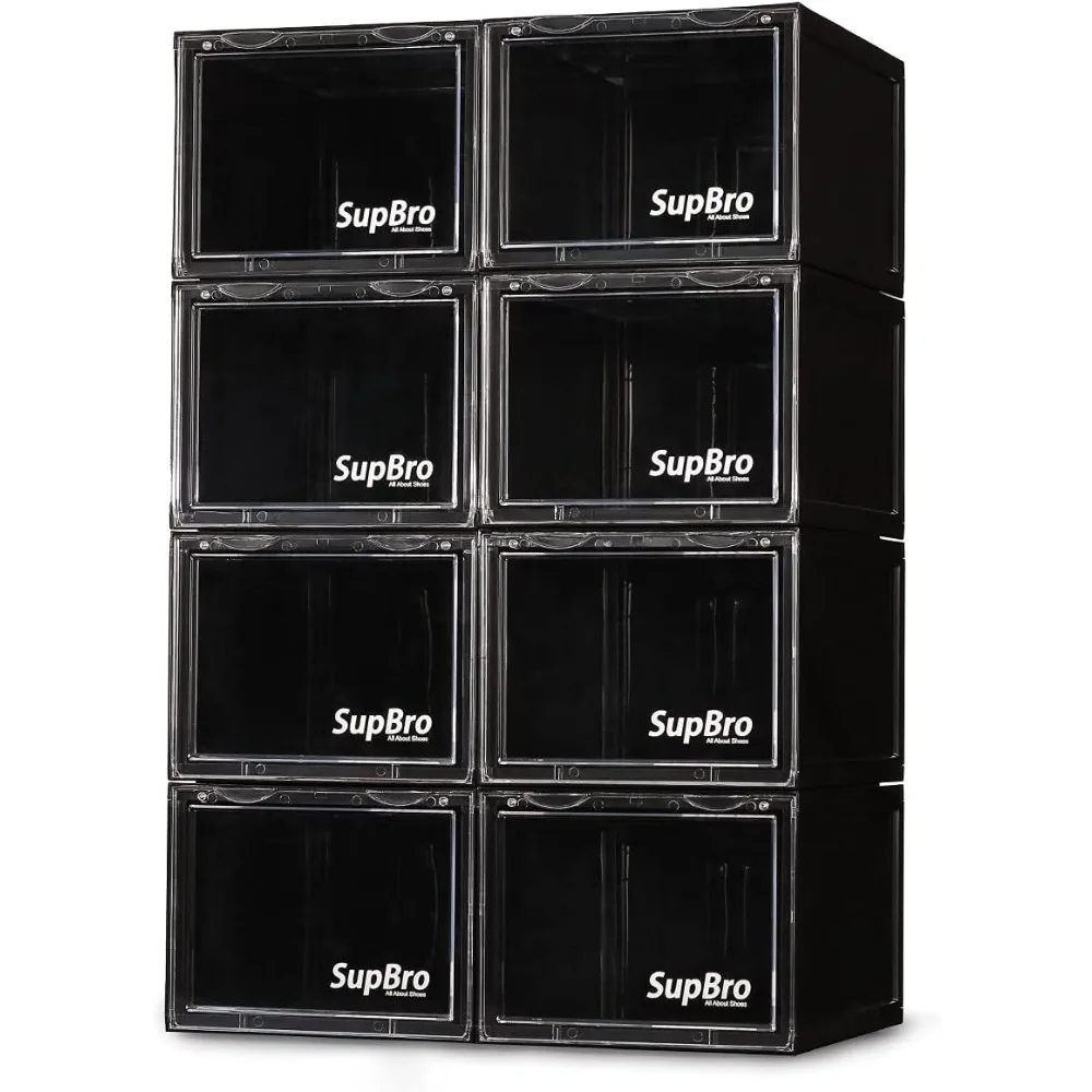 

Collection Crate - Easy Access Storage Shoes Box -Plastic Foldable Stackable Sneaker Display Storage