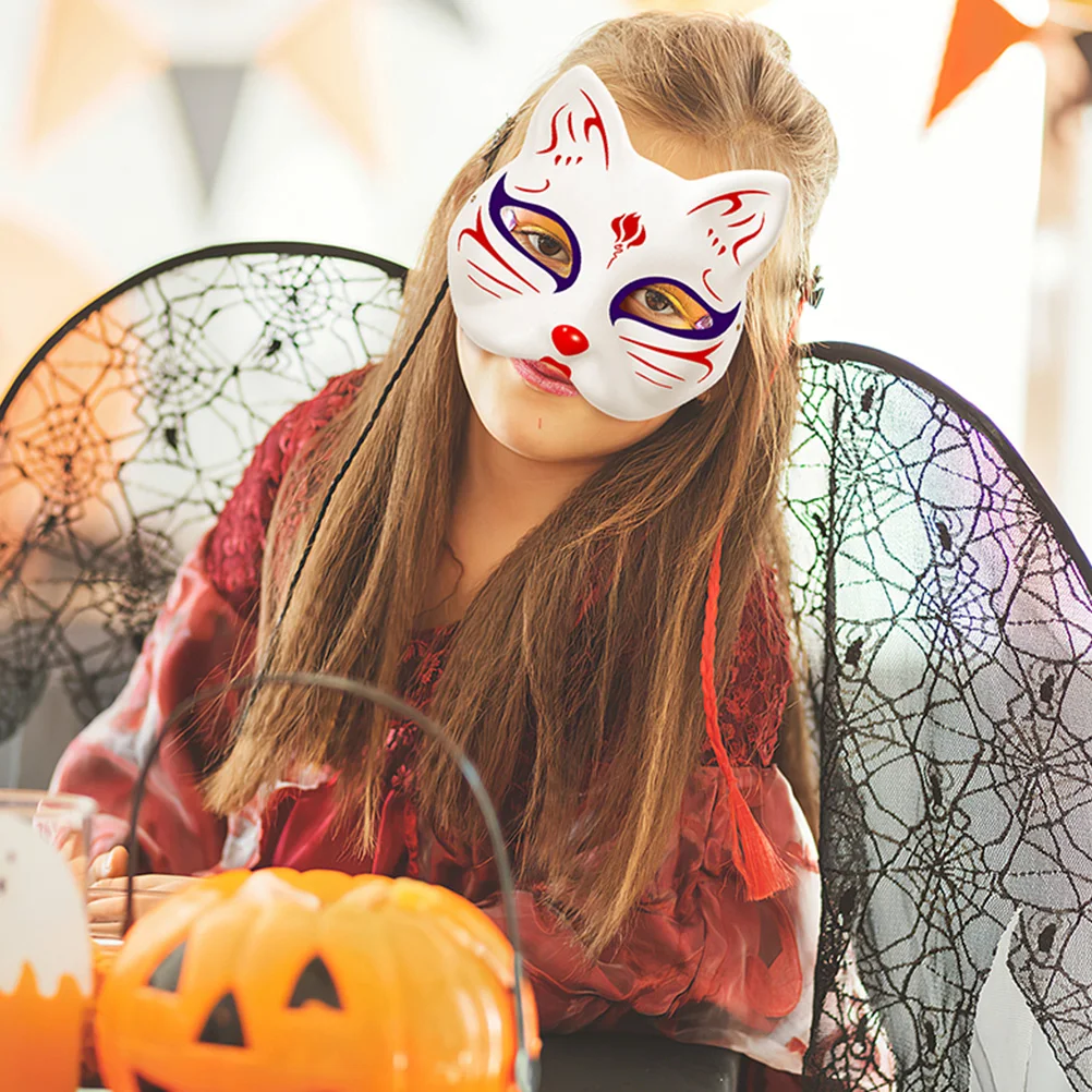 

30pcs Hand Painted Masquerade Masks Unpainted Paper Cat Mask for DIY Halloween Cosplay Prom Wedding Accessories