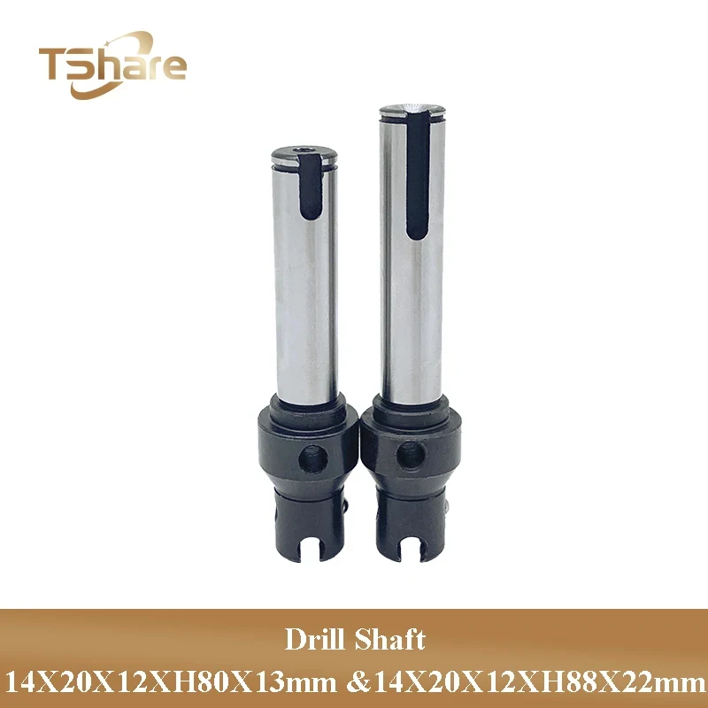 

TShare 1PC Woodworking Tools Row Drill Shaft Short & Long Spindle for Drilling Machie 14X20X12XH80X13mm & 14X20X12XH88X22mm
