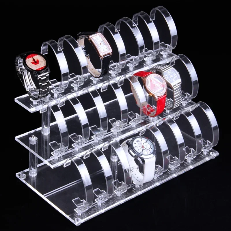 Acrylic One-layer 2-Layer Three-layer  Watch Stand Holder , Jewelry Desktop Storage Rack Shelf Watches Organizer