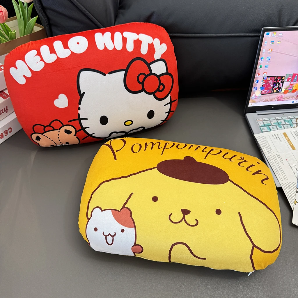 

Комфортная подушка из пены с эффектом памяти, обнимающаяся плюшевая подушка для спины стула, подушка для спинки Hello Kitty Kuromi Pom Pom Purin, плюшевая игрушка в подарок