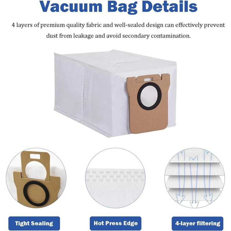 Main Side Brush Hepa Filter Mop Cloth Dust Bag As Shown Plastic For Dreametech L20 Ultra L30 Ultra Robot Vacuum Cleaner