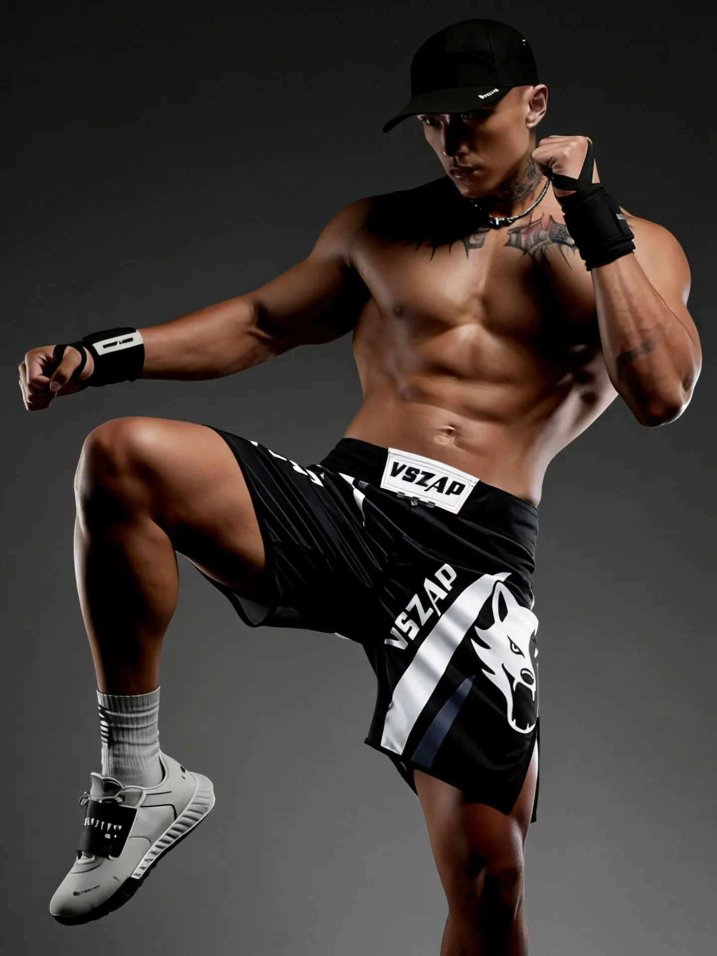 

Спортивные брюки VSZAP Cetitive Sports Wolf Head для мужчин, для фитнеса и тренировок, быстросохнущие, износостойкие, с индивидуальным принтом, длиной до колена.