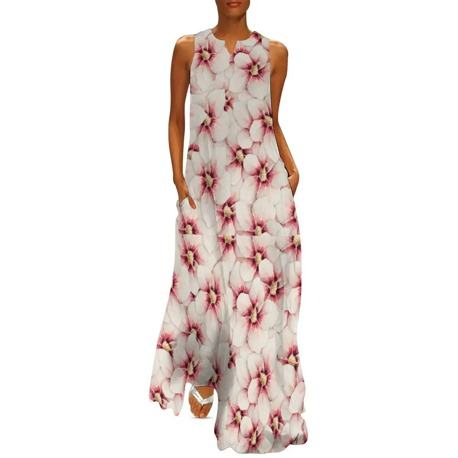

pink floral nice Dresses Long Dress long dress women summer dress women summer Casual dresses Women's
