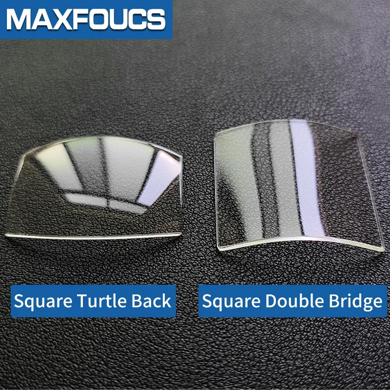 For Franck Muller FM White Blue Mineral Glass Crystal, Square Bridge Turtle Back Watch Glass for 6000 5002 8880,Replacement Part