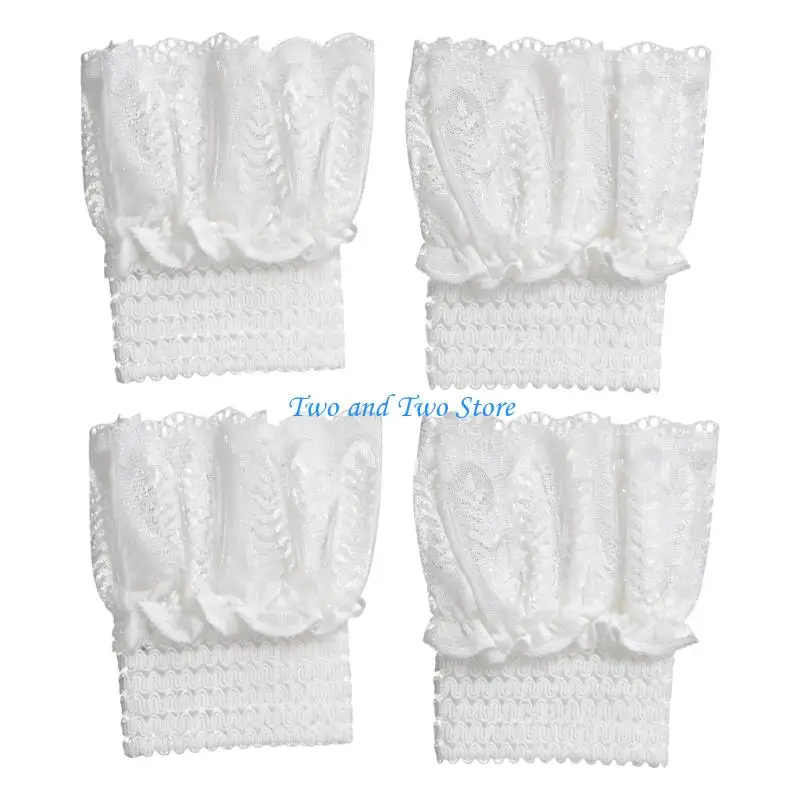 HX6F 2 paia polsini in pizzo maniche staccabili polsini per abbellire l'outfit