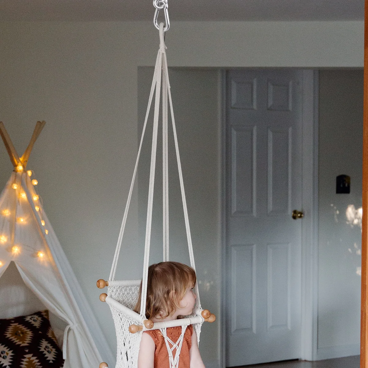 خطاف بنابض 6X80 مللي متر حامل سقف عالي التحمل لخواتم الجمباز أرجوحة اليوغا أرجوحة للاستخدام الداخلي والخارجي خطاف ثابت